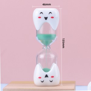 새로운 브러싱 크리에이티브 2 분 3 분 어린이를위한 모래 시계 치아 모양의 모래 시계 스마일 브러싱 타이머 플라스틱 모래 시계