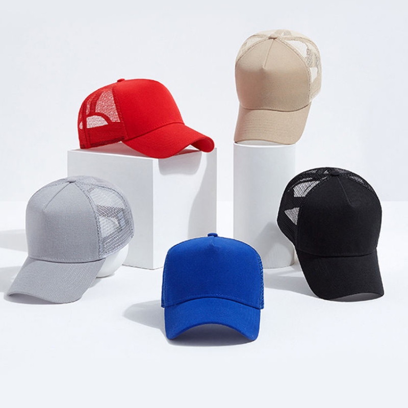 힙합 모자 맞춤형 로고 3D 자수 커스텀 로고 면화 야외 스포츠를위한 다중 색상 트럭커 캡