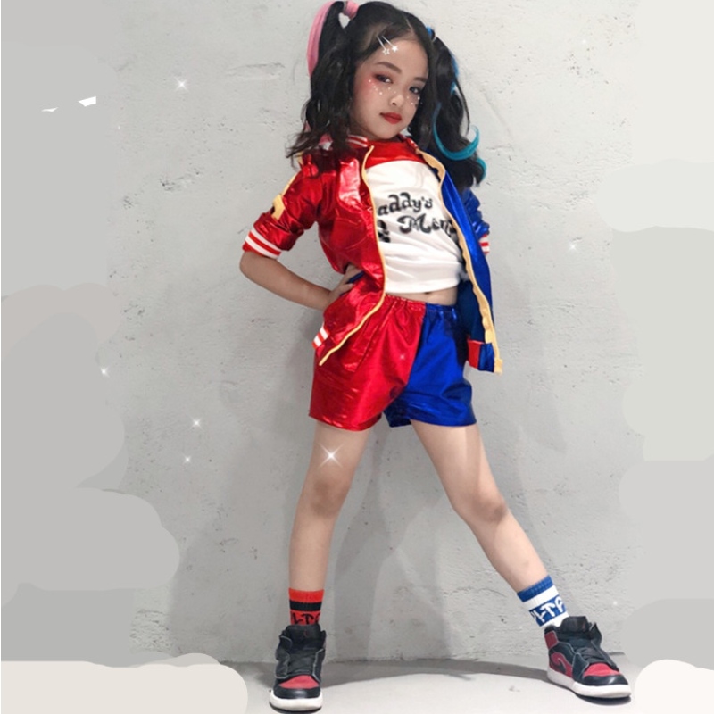 어린이 \\의 날 카니발 Har Li Kids Girls Cosplay Costumes Quinn Monster Jacket Pants 티셔츠 세트 파티 옷