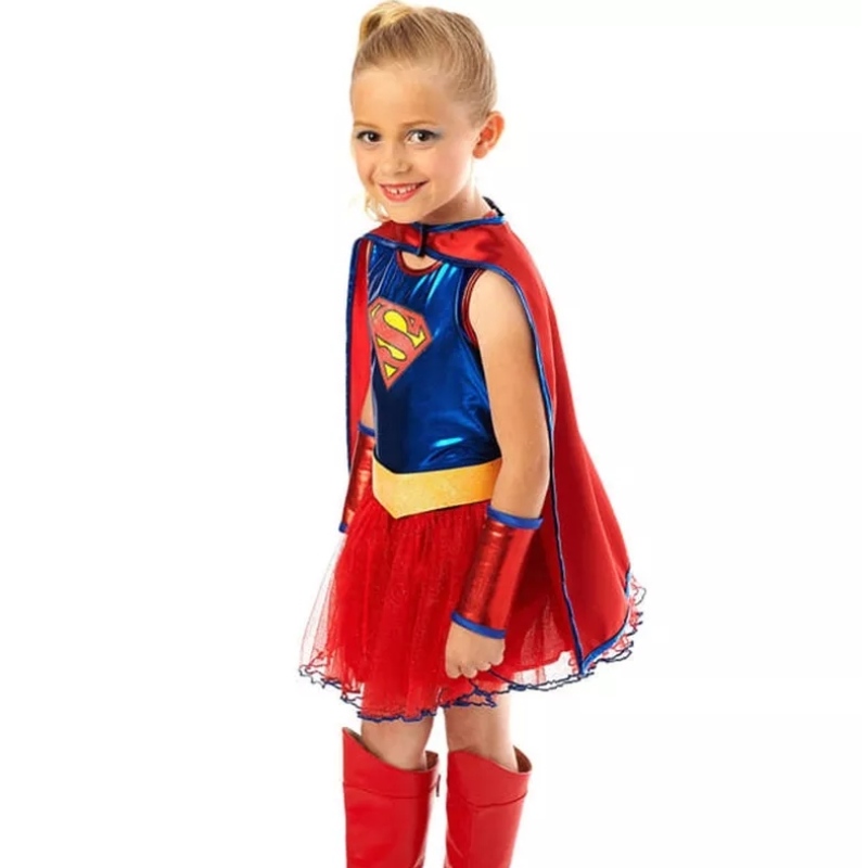 Hot Sale Justice League Child \\ '의 Supergirl Tutu 드레스 할로윈 의상 여학생