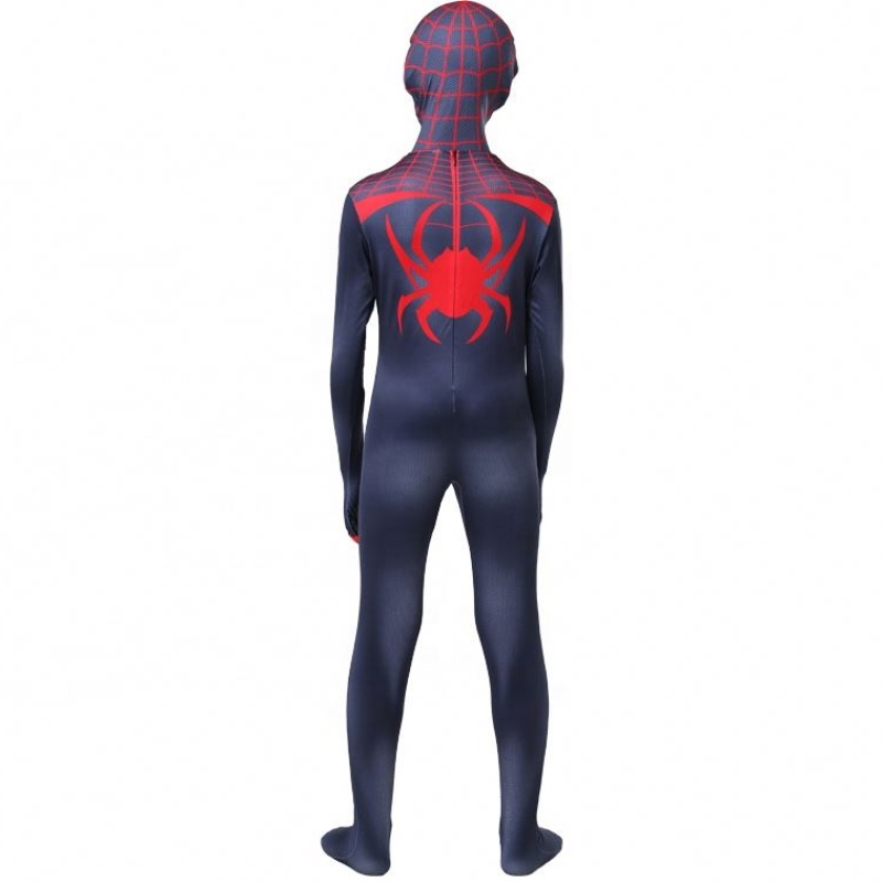 New Design Halloween Carnival Spiderman No Way Home Cosplay Black Zentai Jumpsuit Spiderman 의상을 입은 아이들을위한 얼굴 마스크