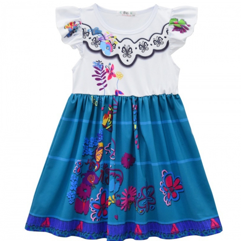 Mirabel Cosplay 의상 의상 어린이 어린이 멋진 카니발 할로윈 공주 드레스 Encanto Madrigal Dress