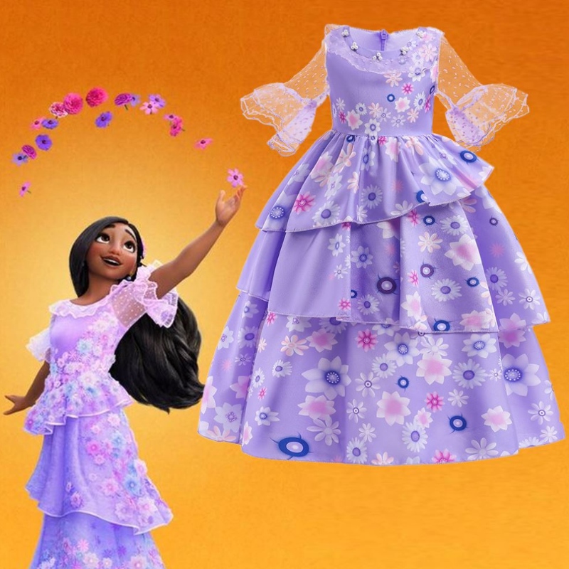 Baige Carnival Mirabel Isabela Purple Girl Dress Encanto Kids Cosplay 의상