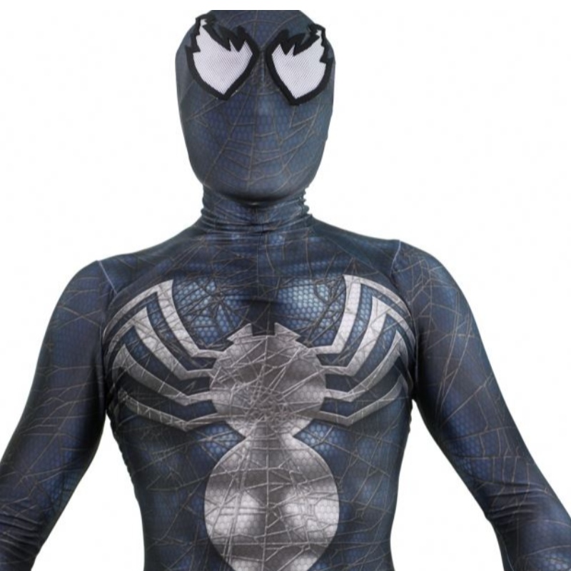 검은 Zentai Suit Halloween 카니발 생일 파티 소품 참신&특별 사용 Symbiote Spiderman Venom Costume