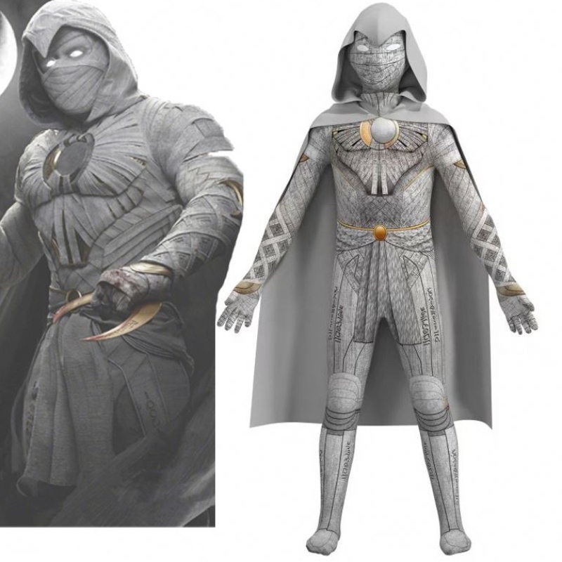 뜨거운 판매 디지털 프린트 할로윈 옷 TV&movie Costumes Moon Knight Cosplay Costumes for Men