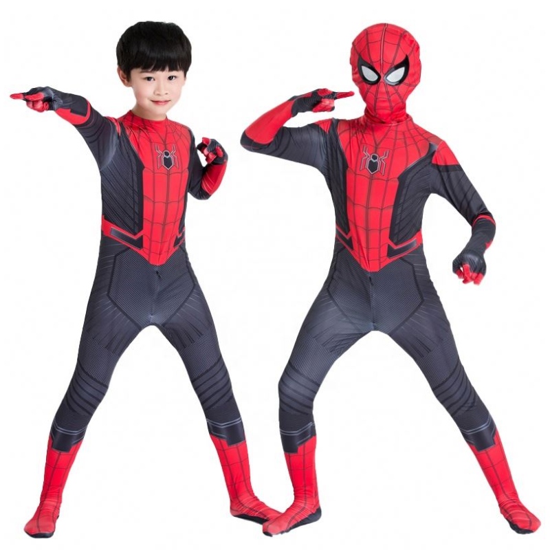 Amazon Hot Sale 도매 클래식 스타일 최고의 가격 만화 레드 블랙 의류 Figura de Accion Anime Kids Spiderman Costume