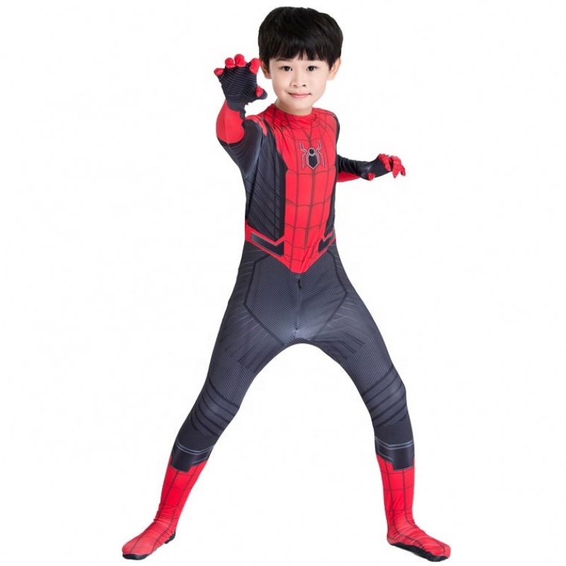 Amazon Hot Sale 도매 클래식 스타일 최고의 가격 만화 레드 블랙 의류 Figura de Accion Anime Kids Spiderman Costume