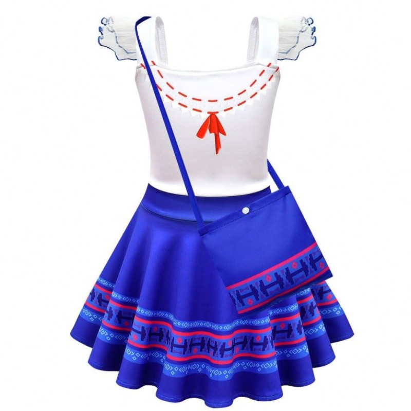 Baige Kids 여자 Encanto Mirabel Cosplay 의상 카니발 할로윈 공주 파티 드레스