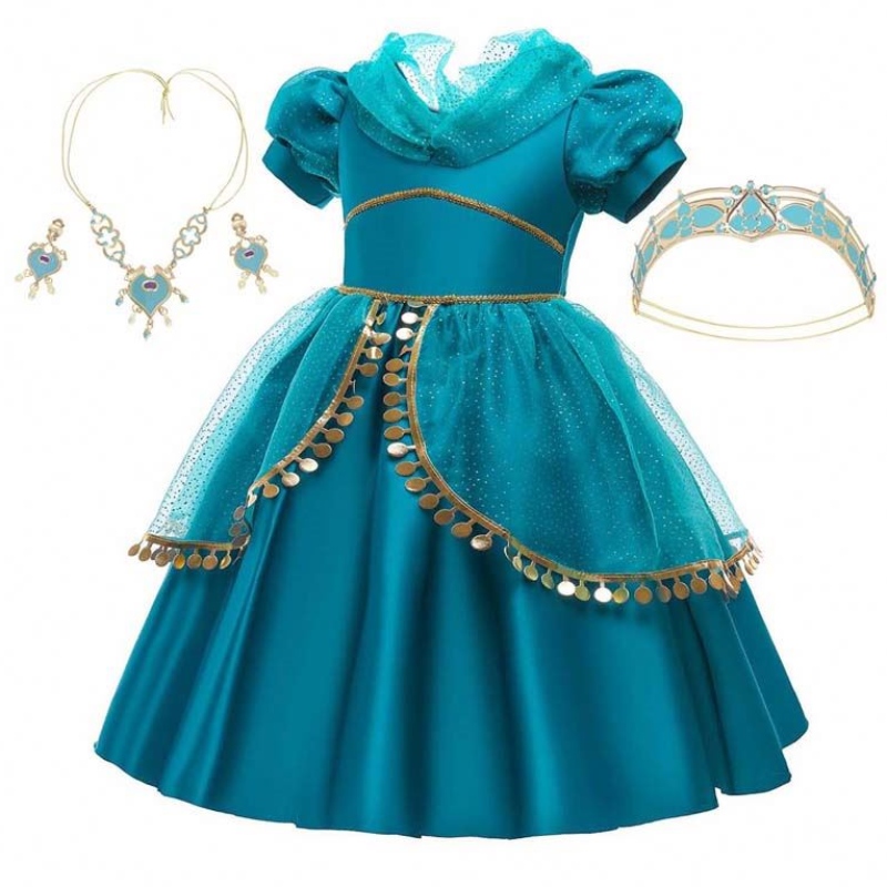 할로윈 어린 소녀 Jasmine Princess 드레스 Aladdin Cosplay Princess Jasmine for 2-10 년 HCAL-004