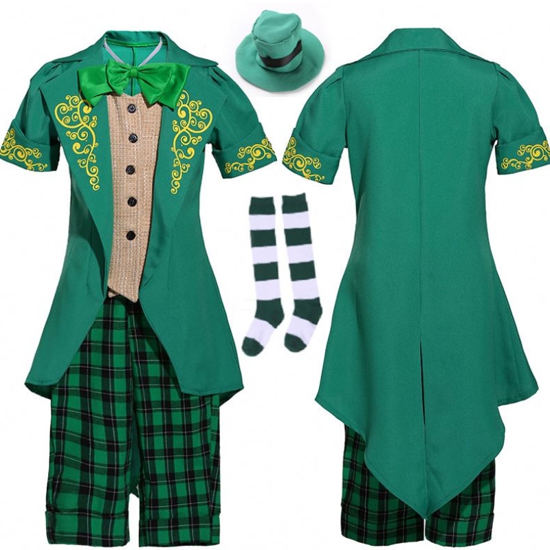 어린이 Halloween Irish Elf Performance 유니폼 복장 St. Patrick \\의 Day Girl Leprechaun Costume DGHC-089