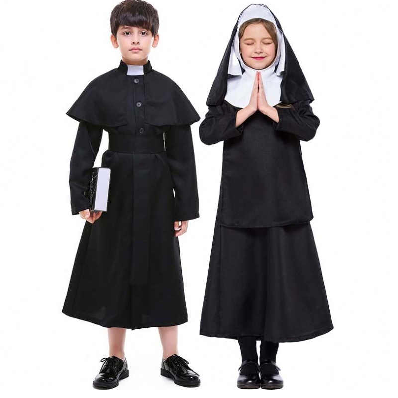할로윈 가장 무도회 코스프레 예수 의상 마리아 검은 수녀 로브 할로윈 사제 의상 hcbc-009