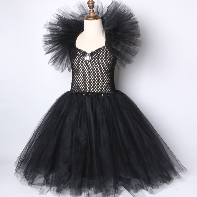 kids black devil tutu 의상 할로윈 여자 깃