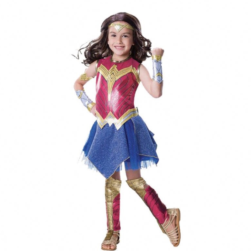 Wonder Girl Costume Children은 아이들을위한 슈퍼 히어로 코스프레 할로윈 의상을 입습니다.