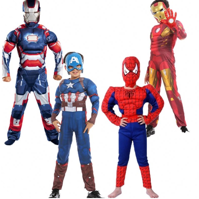 이란 맨 캡틴 아메리카 스파이더 맨 근육 어린이 할로윈 의상 슈퍼 히어로 TV&movie Cosplay 의상