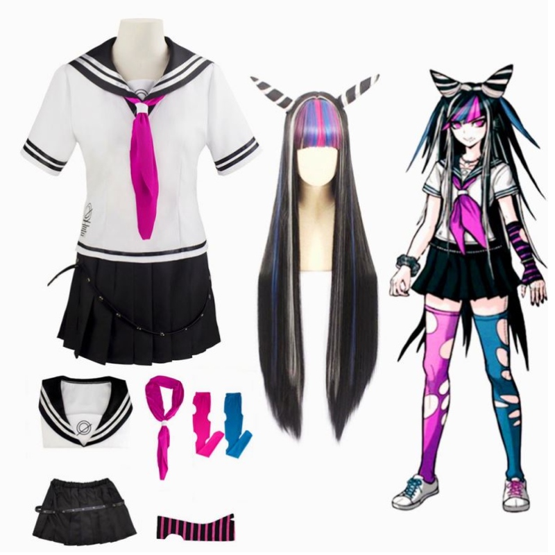 애니메이션 슈퍼 Dangan Ronpa 2 Danganronpa Ibuki Mioda 드레스 유니폼 코스프레 의상