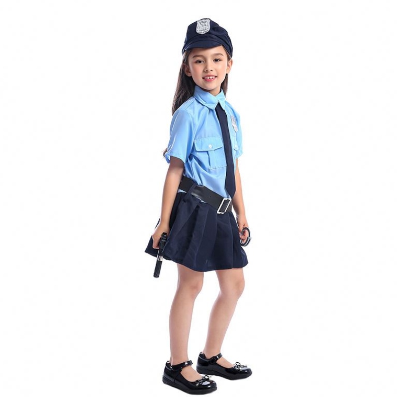 여자 할로윈 경찰관 의상 의상 아이 어린이 롤 플레잉 코스프레 남자 유니폼 파티 팬시 드레스