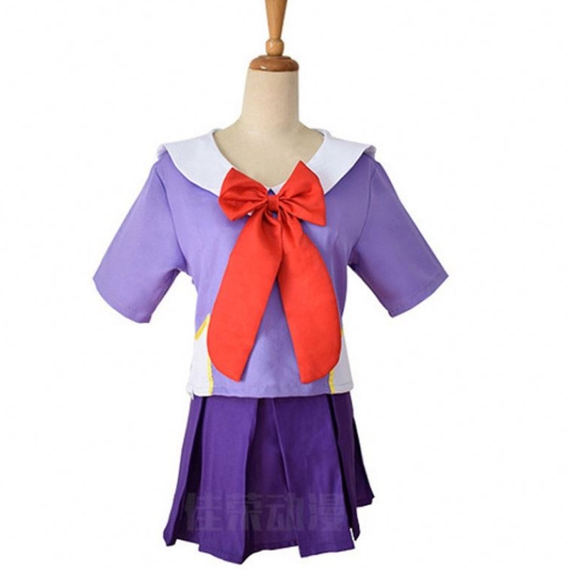 애니메이션 2nd Mirai Gasai Yuno Lolita Sailor Cosplay Costume Loli Bow 짧은 치마 가발 길이 80cm 여성