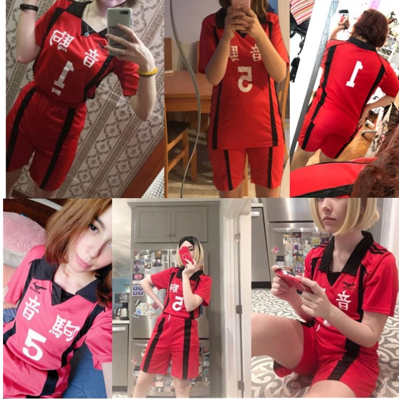 성인 Haikyuu Nekoma 고등학교#5 1 Kenma Kozume Kuroo Tetsuro Cosplay Haikiyu Volley Ball 팀 Jersey Sportswear Uniform