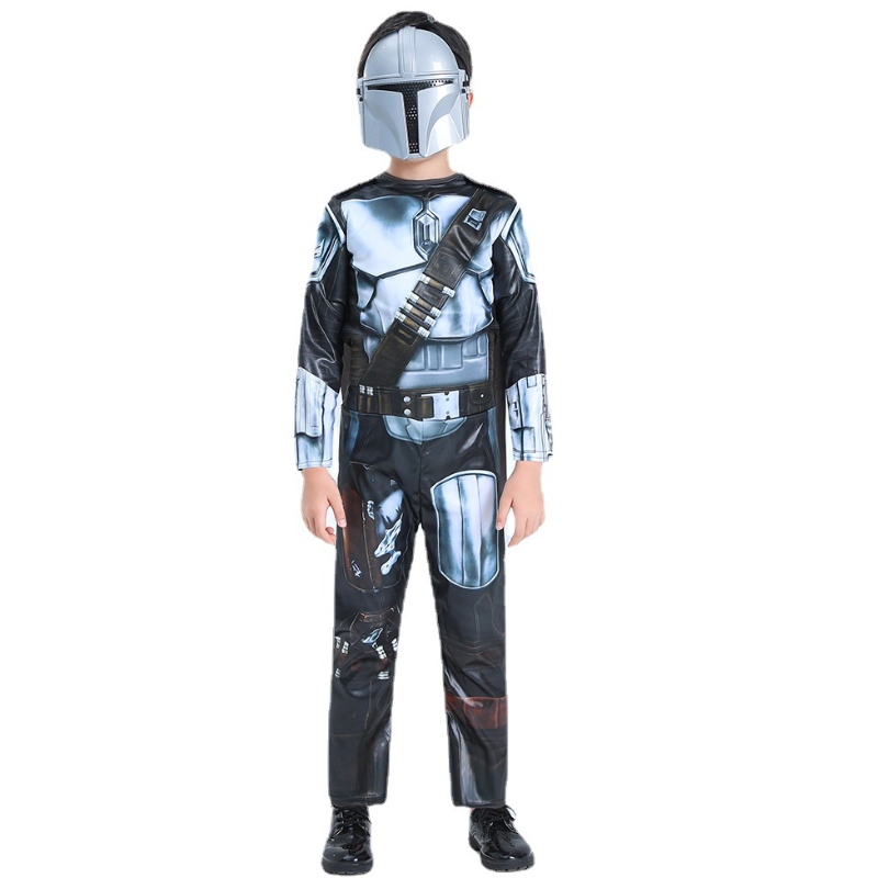 Mandalorian Costume Kids 청소년 크기는 코스프레 할로윈을 입습니다