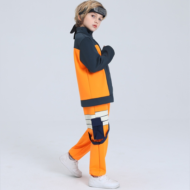 Shipin Stock Fast Dispatch Kid Boys 할로윈 애니메이션 Uzumaki Cosplay 의상 지퍼 업 Jackets 바지 전체 복장 세트