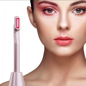 EMS Red Light Eye Wand 360 Deree Rotation, Beauty Eye Massager 지팡이 38 ° ~ 40 ℃, 열이있는 아이 크림 부스터/진동/빨간색 모드, 미세한 라인 리무버