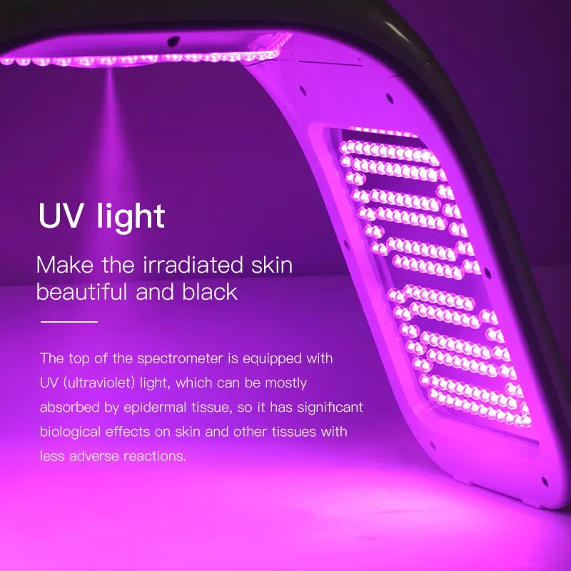 7 색상 PDT LED LIGHT 5D 콜라겐 조명 치료 피부 회춘 여드름 제거, 피부 강화, 안료 제거, 여드름 치료, 피부 회춘, 주름 제거제를위한 얼굴 미용 기계.