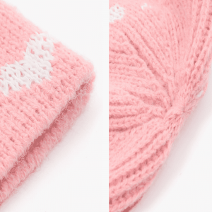 반사 원사 자카드 니트 모자