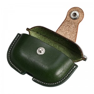 새로운 Apple AirPods Pro2 보호 케이스, 군사 녹색 매칭 송아지 스킨 통합 보호 케이스, 블루투스 헤드셋 케이스 충돌 저항 가죽 케이스