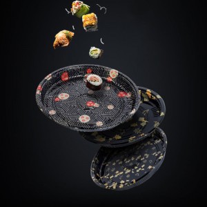 라운드 스시 테이크 아웃 박스, 에코 친화적 인 재활용 가능한 일회용 스시 박스를 맞춤 설정