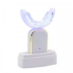 고급 무선 재충전 표백 새로운 디자인 치아 미백 LED LIGHT LIGHT 2022 스노우 치아 미백 라이트 라벨 스마트 충전식 LED 조명 키트 OEM 홈 사용