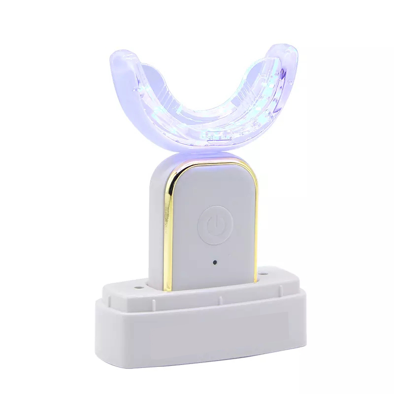 고급 무선 재충전 표백 새로운 디자인 치아 미백 LED LIGHT LIGHT 2022 스노우 치아 미백 라이트 라벨 스마트 충전식 LED 조명 키트 OEM 홈 사용