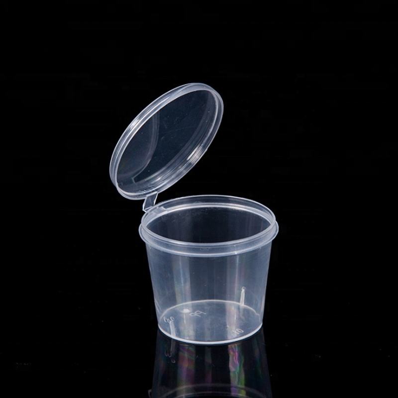일회용 투명한 플라스틱 소스 컵 조미료 뚜껑이있는 용기