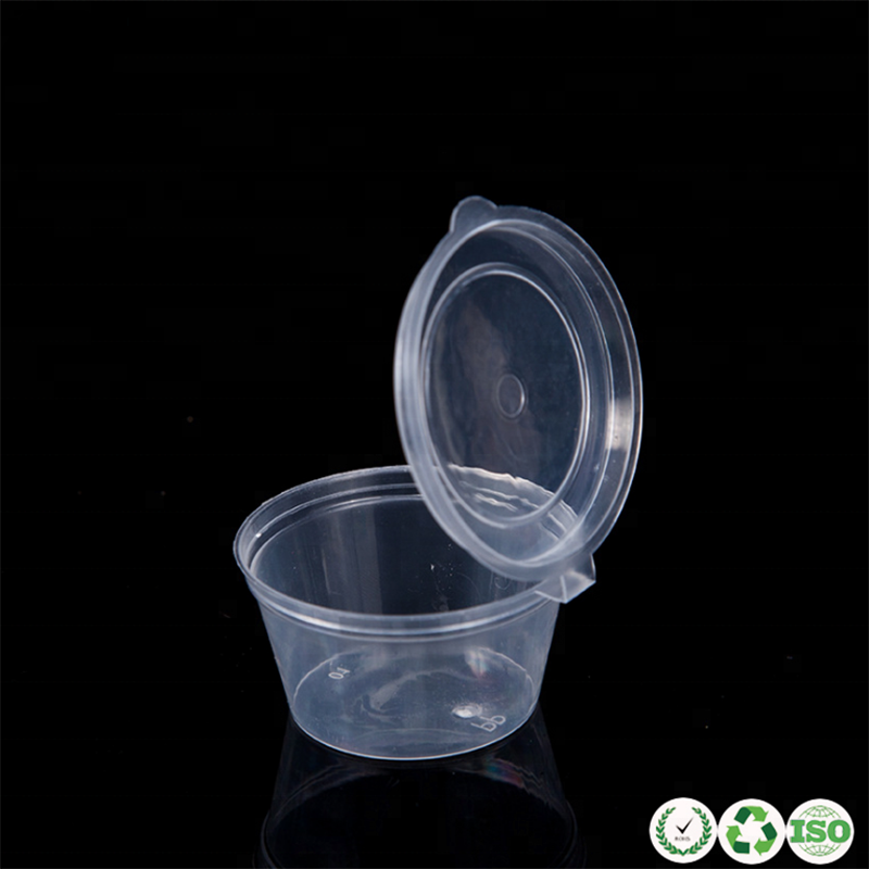 일회용 투명한 플라스틱 소스 컵 조미료 뚜껑이있는 용기