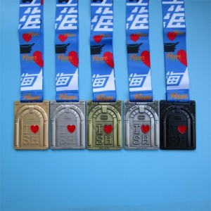 아연 합금 도금 금은 구리 방패 콤비네이션 메달