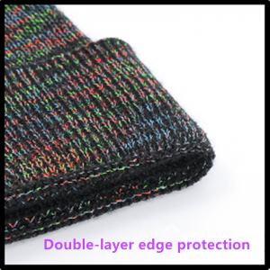 무지개 반사 니트 모자