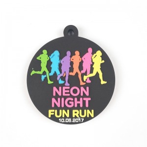 맞춤형 목걸이 메달 화려한 UV 인쇄 고무 메달