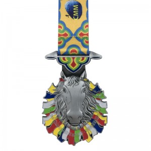 특별 디자인 골동품 실버 도금 4D 스포츠 메달 및 리본 기념 메달