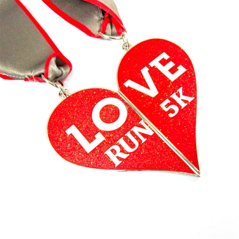 Valentine의 날을위한 완벽한 선물 가이드 러브 홀리데이 반짝이는 달리기 메달