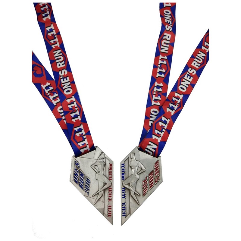 개그 독점 디자인 캐스트 금속 스포츠 메달 리본 트레일 달리기 메달