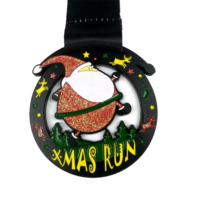 맞춤형 메달 산타 달리기 메달 크리스마스 메달 선물 크리스마스 금속 메달을위한 선물