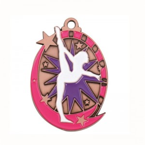 개그 18k 금 도금 정사각형 사각형 메달 펜던트 리듬 체조 메달