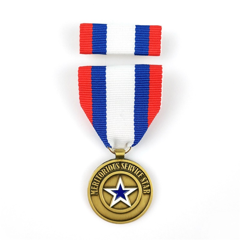 커스텀 반짝이는 금도 도금 회사 로고 메달 오브 명예