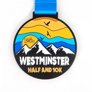 개그 공장 맞춤형 로고 상 메달 리본 블랭크 골드 실버 브론즈 명예 사이클링 마라톤 금속 스포츠 메달 달리기