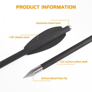 엘롱 어로우 119612-04 2pcs 검은 색 화살표 베인이있는 권총 석궁 볼트