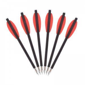 elongarrow 119612-05 16cm 권총 석궁 볼트 2pcs 레드 베인이있는 탄소 화살표 볼트