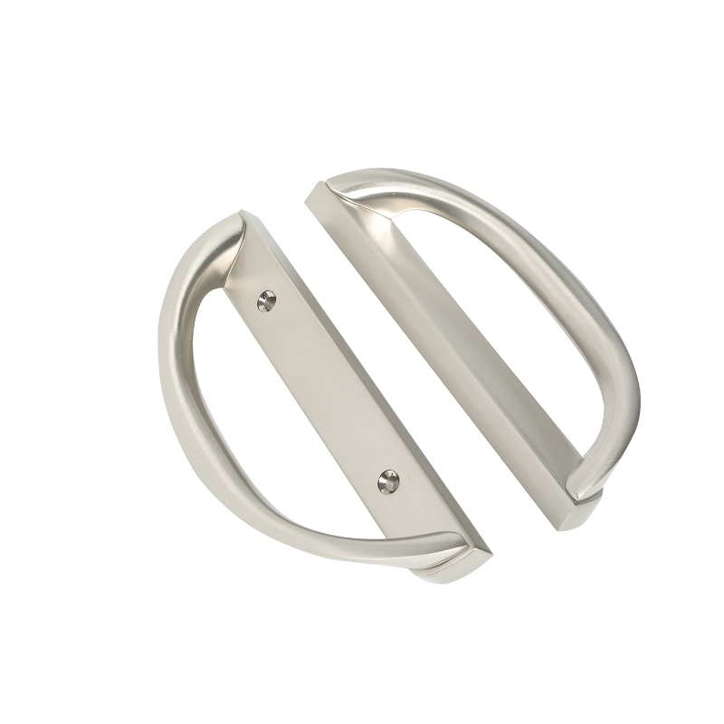 슬라이딩 파티오 도어 핸들 세트, D 모양, 키가없는 (3-15/16”홀 간격)