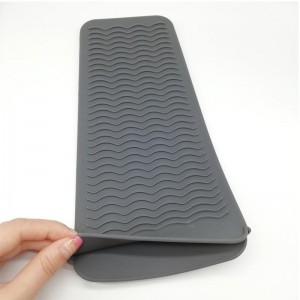 저항성 실리콘 매트 파우치, 휴대용 내열 커버 파우치 여행 헤어 컬러 컬링 아이언, 헤어 스트레이트너, 컬링 지팡이 저장을위한 비 슬립 매트