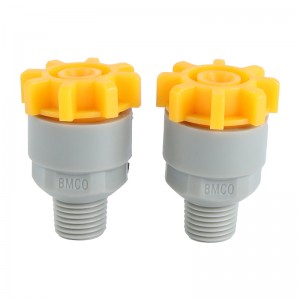 PP 플라스틱 퀵 릴리스 및 해체 스프레이 노즐 산업용 VEE 제트 노즐이 완전한 원뿔&플랫 팬 패턴 스프레이