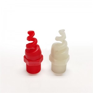 1/4 ~ 1 인치 흰색 빨간색 플라스틱 pp 나선형 배기 가스 스크러버 노즐