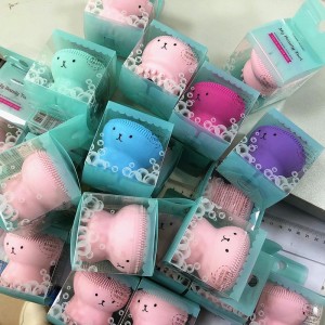 클렌징 브러시 실리콘 핸드 헬드 클렌징 브러시 및 마사지, 낙지 모양의 클렌징 브러시 깊은 클렌징 부드러운 각질 제거 피부 마사지